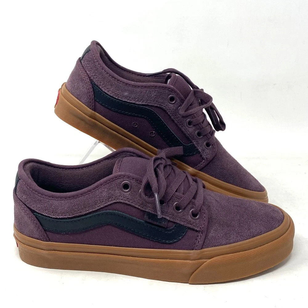 VANS Chukka Low Sidestripe Canvas Suede Wine Gum Women's Shoes Skate VN0A5KQZK10 - Picture 1 of 10